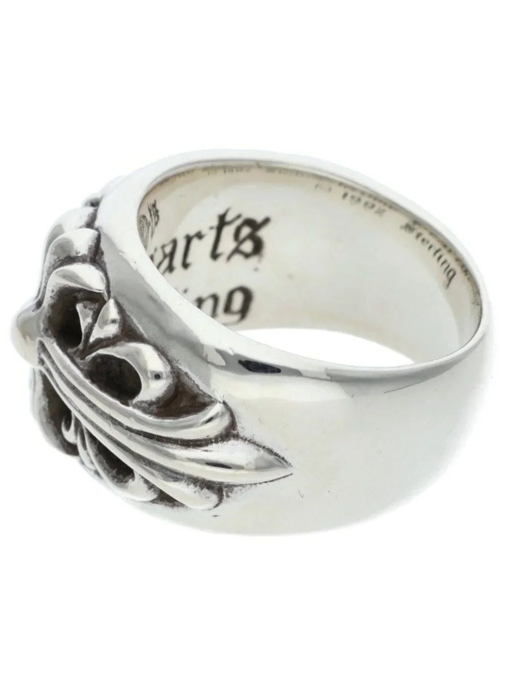 Chrome Hearts Flrl Floral Cross Silver Ring
